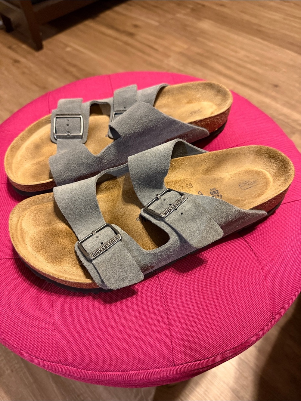 Birkenstock Men's Arizona Suede Sandals in Basalt Gray - Picture 2 of 7